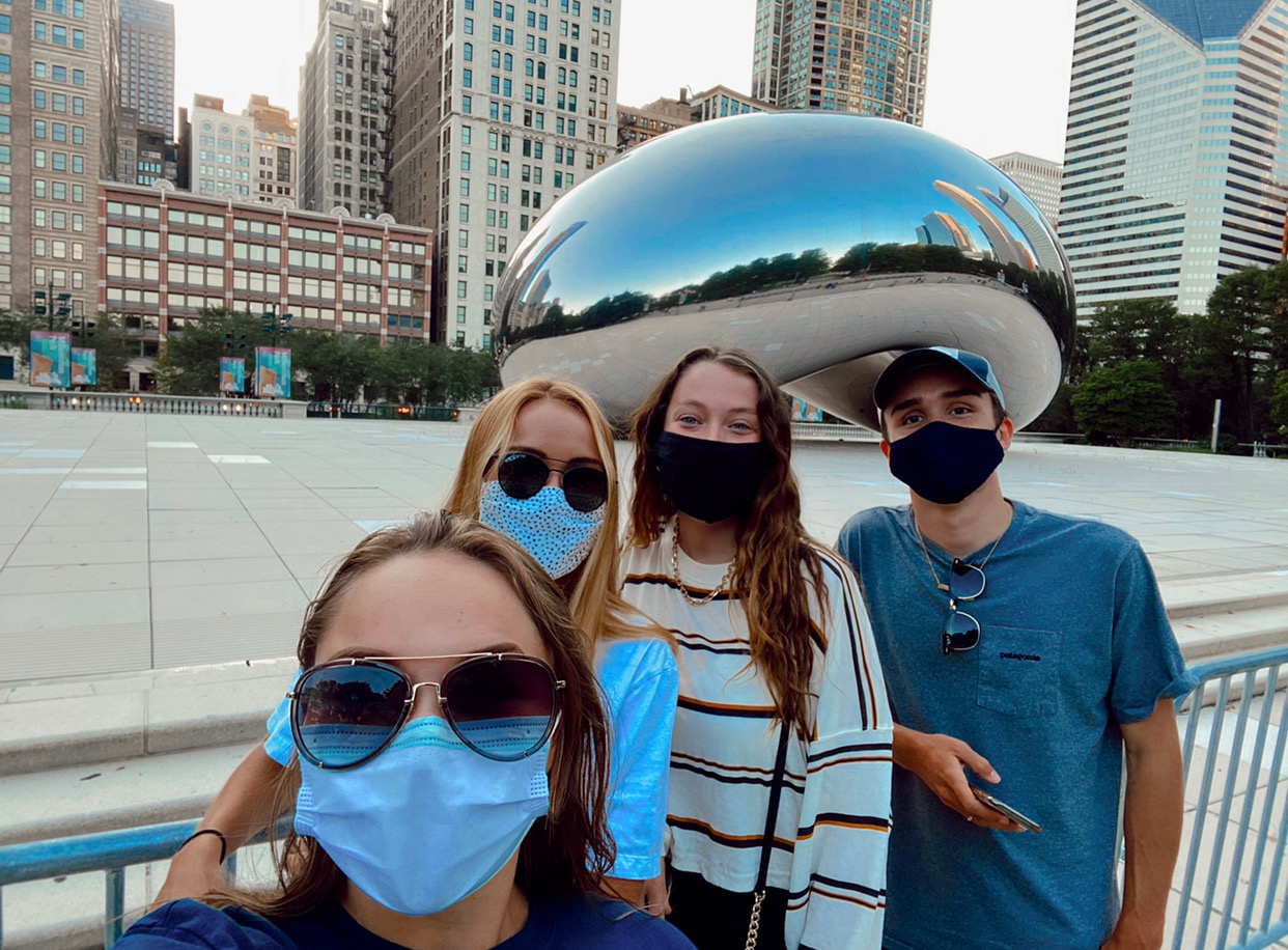 photo in front of the chicago bean